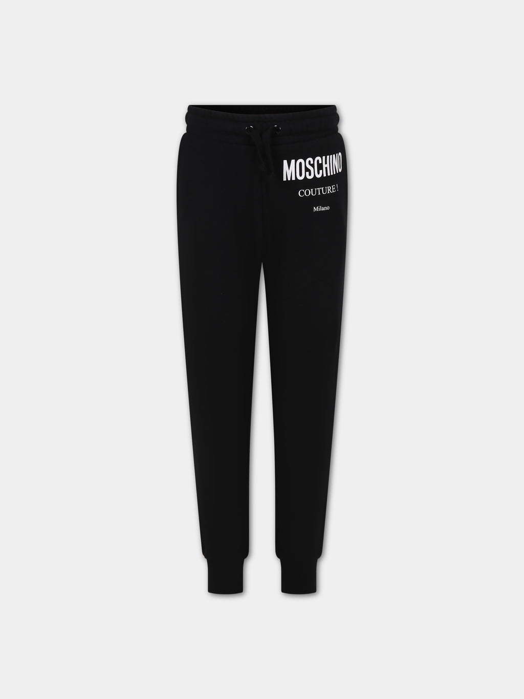 Black trousers for boy with logo
